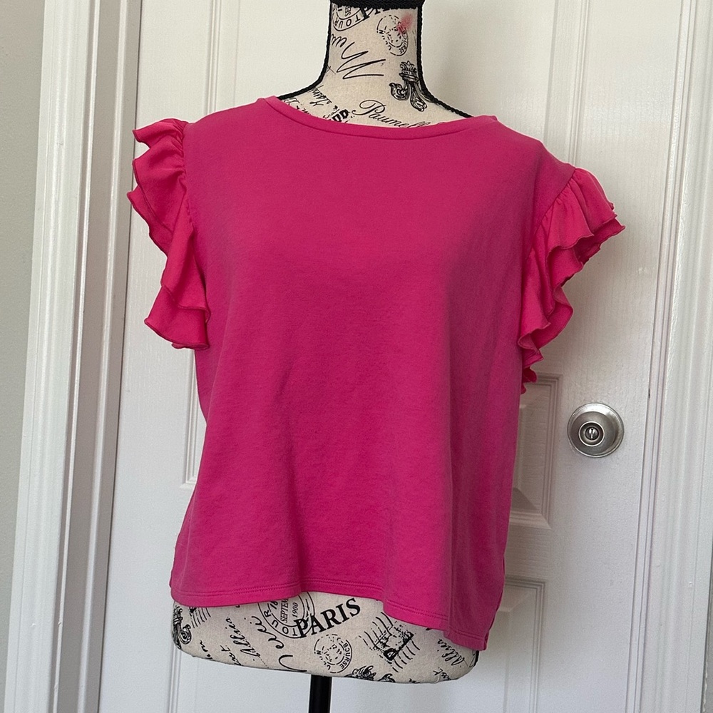 CeCe Ruffled Flutter Sleeve Blouses